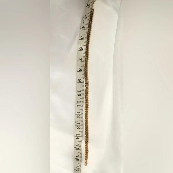 Abbott Lyon gold initial choker necklace. 16 inches. Initial “ TO”. NWT - Picture 4 of 6